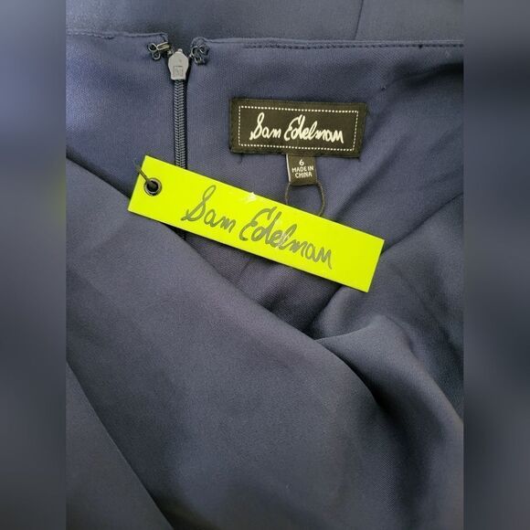 Sam Edelman DRAPE NECK MINI DRESS Size 6 NWT blue - Picture 6 of 6